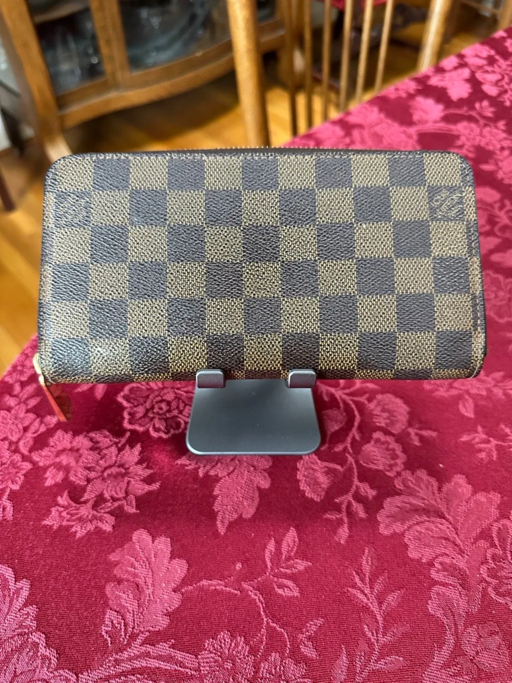 Louis Vuitton Brown Damier Ebene Long Zip Wallet